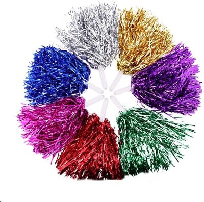 Sensory Metallic Foil Pompoms -  14pcs