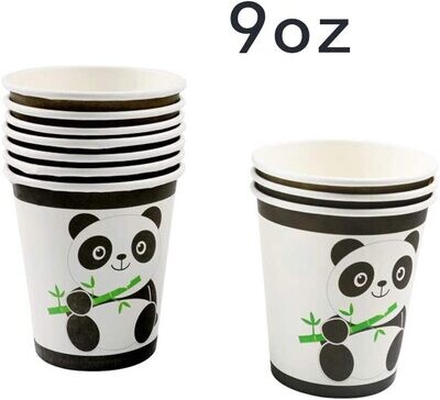 Baby Panda Themed Party Supplies Disposable Panda Baby Paper Cups -240ml,Panda Baby Birthday Party Supplies Decorations.