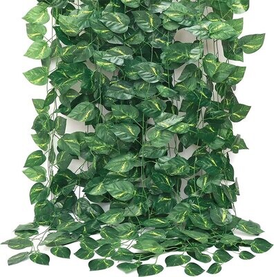 Baytion Artificial Ivy Leaf Plants Vine, 12 Pack 94 Feet Fake Ivy Plant Faux Wreath Green Leaf Hanging Vines, Fake Foliage Flowers for Home Kitchen Garden Office Balcony Wedding Party Wall Decor Baytion Artificial Ivy Leaf Plants Vine, 12 Pack 94 Feet Fake Ivy Plant Faux Wreath Green Leaf Hanging Vines, Fake Foliage Flowers for Home Kitchen Garden Office Balcony Wedding Party Wall Decor