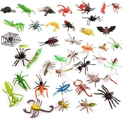 Tomaibaby 39pcs Plastic Bug Lifelike Insects Figures Toys Model Animal Toys for Kids Educational Toys Party Favours School