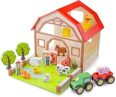 New Classic Toys Wooden Farm House Playset