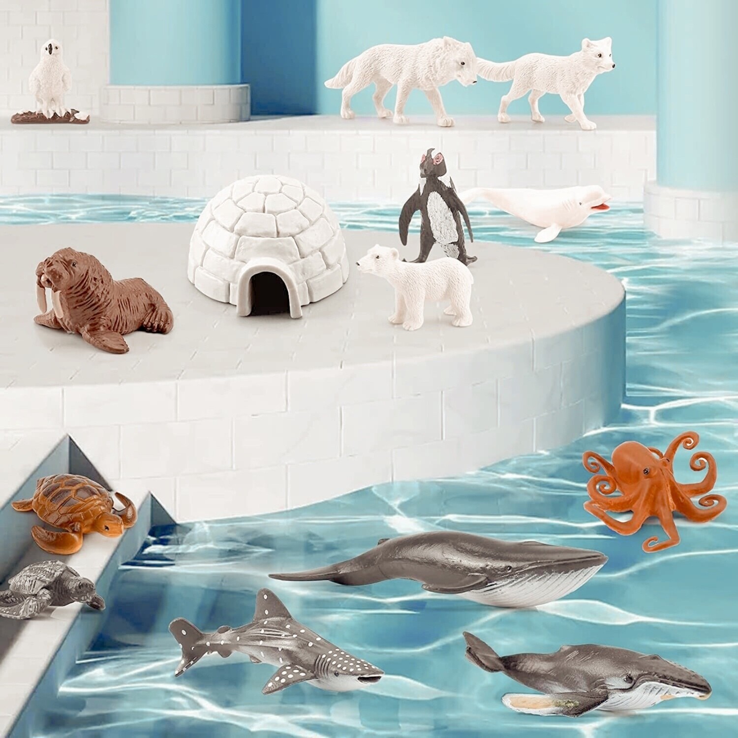 Arctic Sea Animal Figurines -  19 Pieces