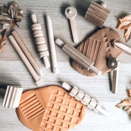 Wooden Molding Playdough Tools - 12pcs/set