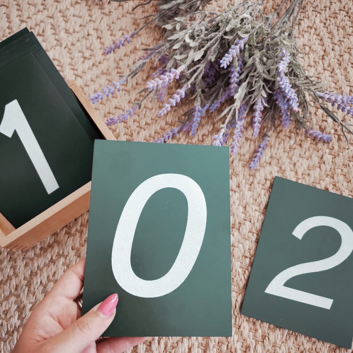 Wooden Montessori Sandpaper Number Card