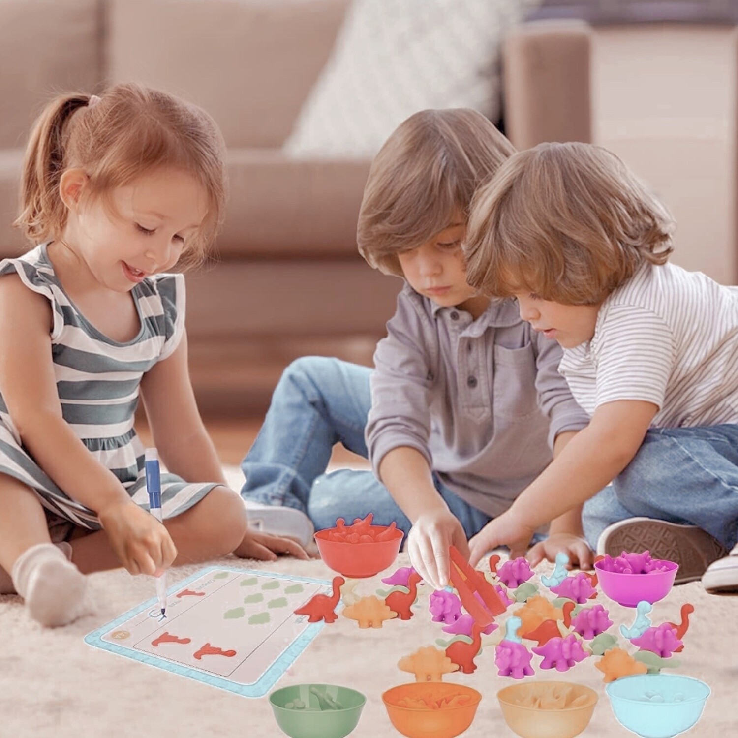 Counting Sorting Set of 72 Dinosaurs