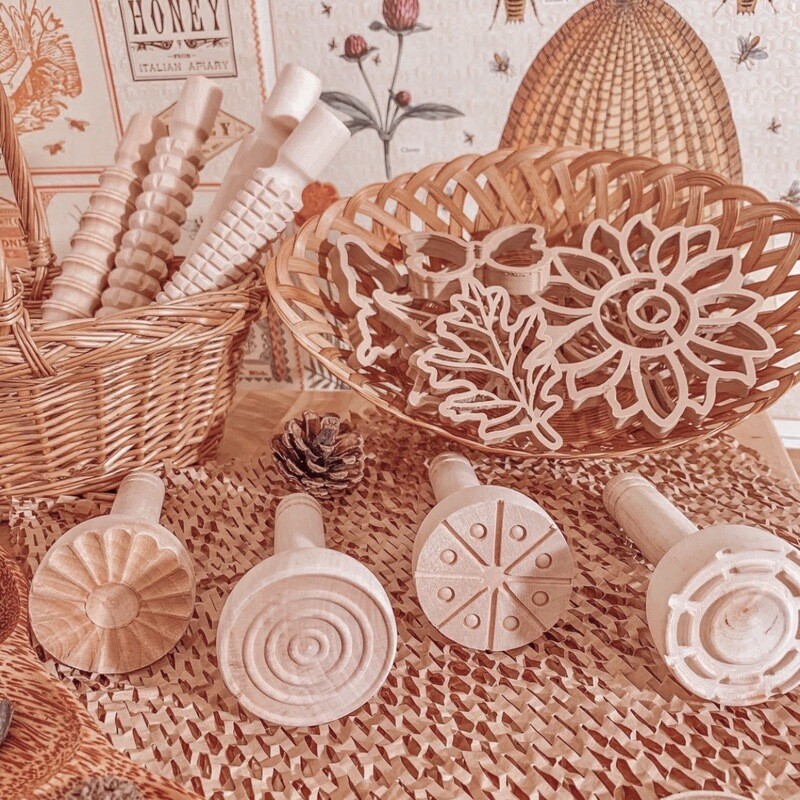 Wooden Patterned Stampers - Pack of 4