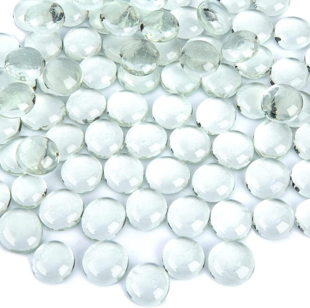 Glass Stones/Pebbles - Clear- (Pack of 100)