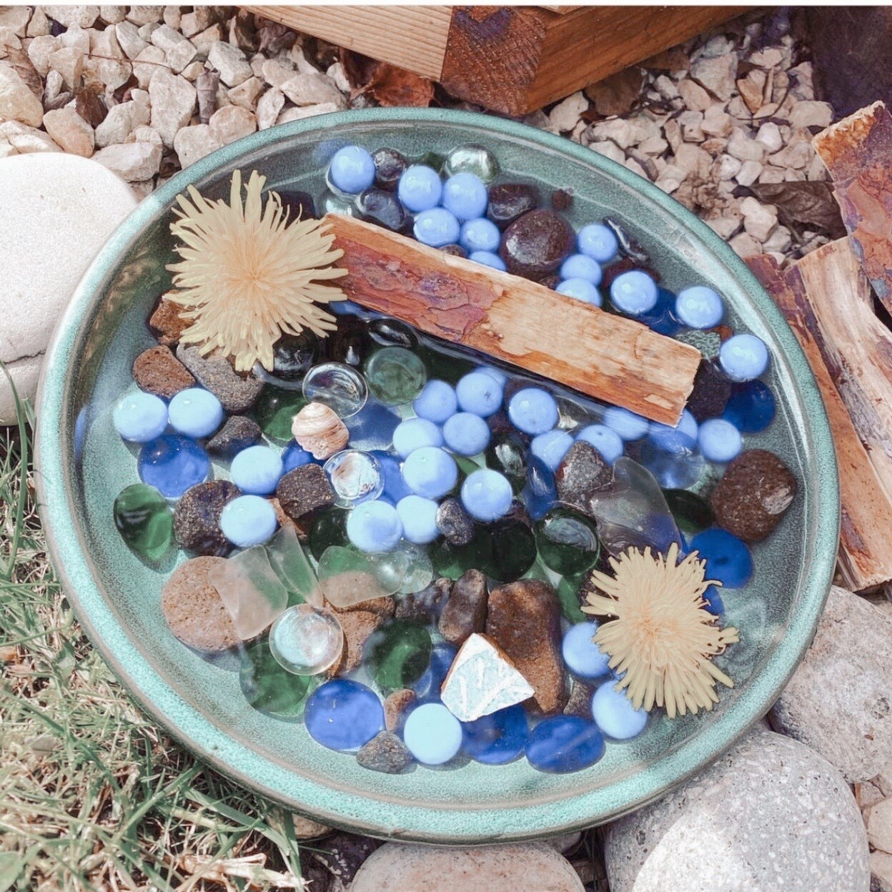 Glass Stones/Pebbles - Dark Blue (Pack of 100)