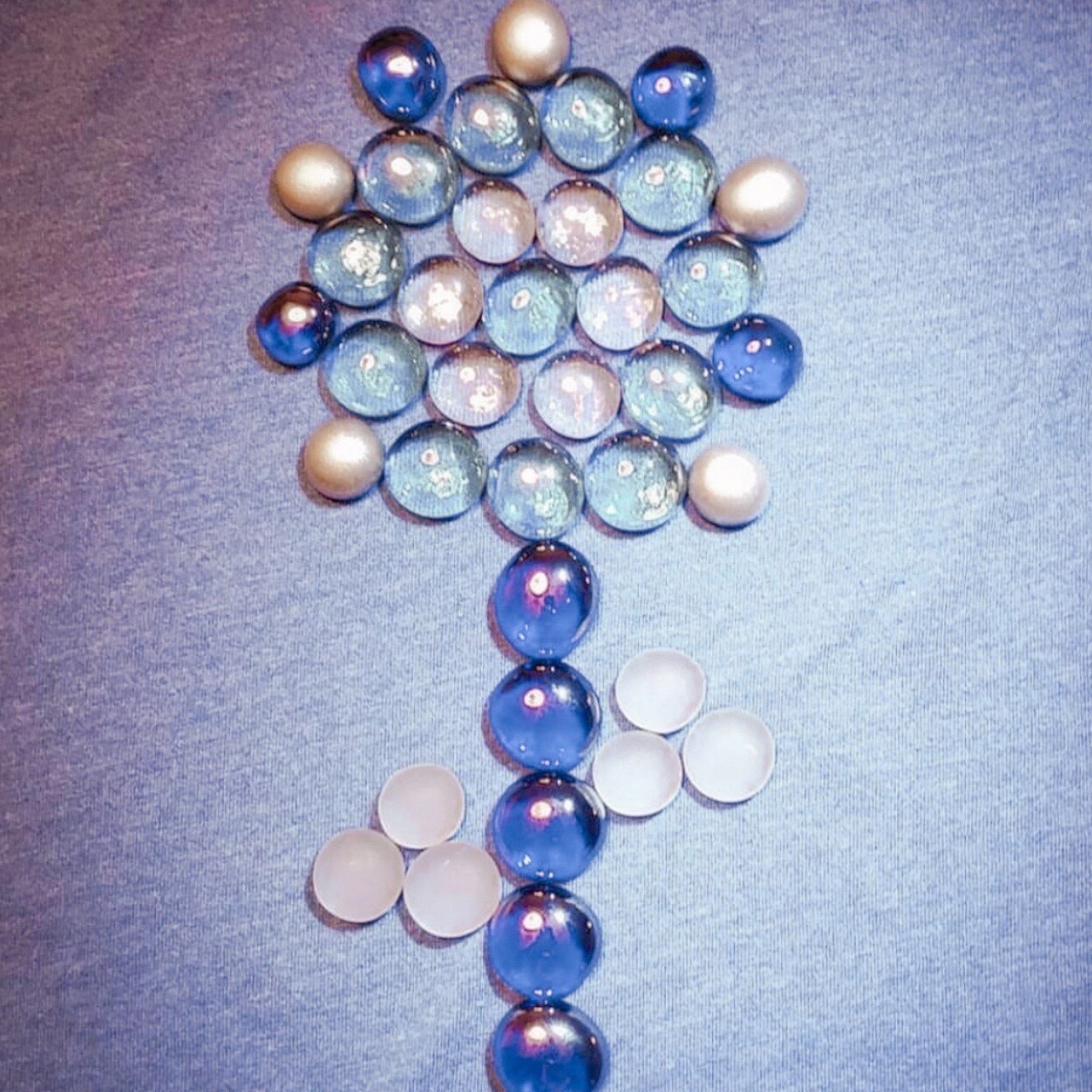 Glass Stones/Pebbles - Blue-(Pack of 100)
