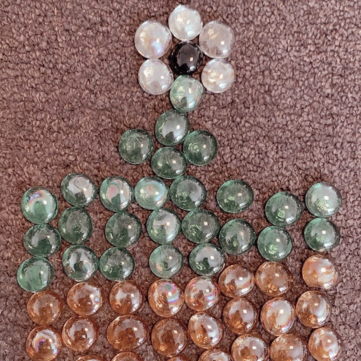 Glass Stones/Pebbles - Green (Pack of 100)