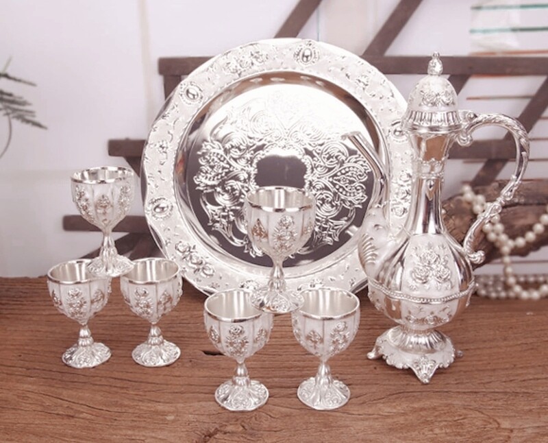 Silver Vintage Tea Set - 8 Piece