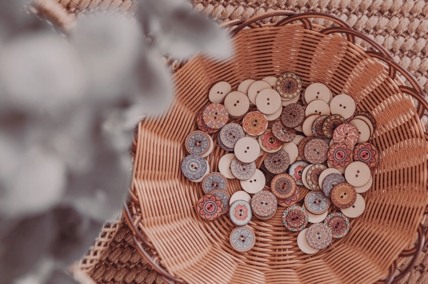 Round Flower Buttons - 300 Pieces