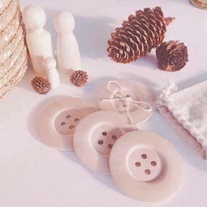 Large Wood Buttons - 30 Pieces