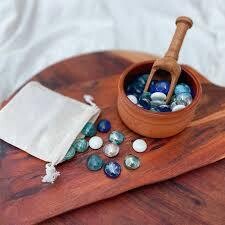 Glass Stones/Pebbles - Mixed Blue