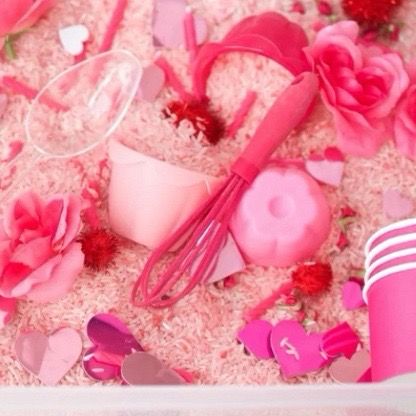 Home Made Sensory Rice - Pink
