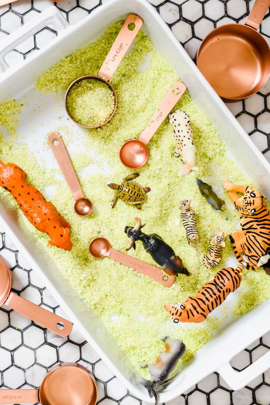 Home Made Sensory Salt - Green