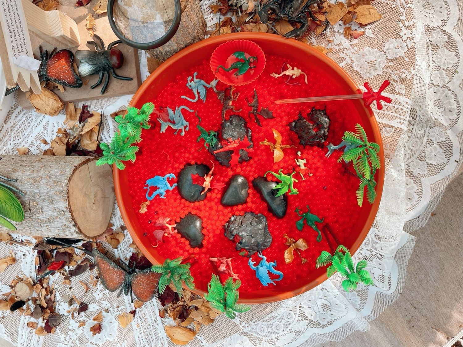 Crimson Dragon&#39;s Lair - Water Bead-Based Sensory Tray Set