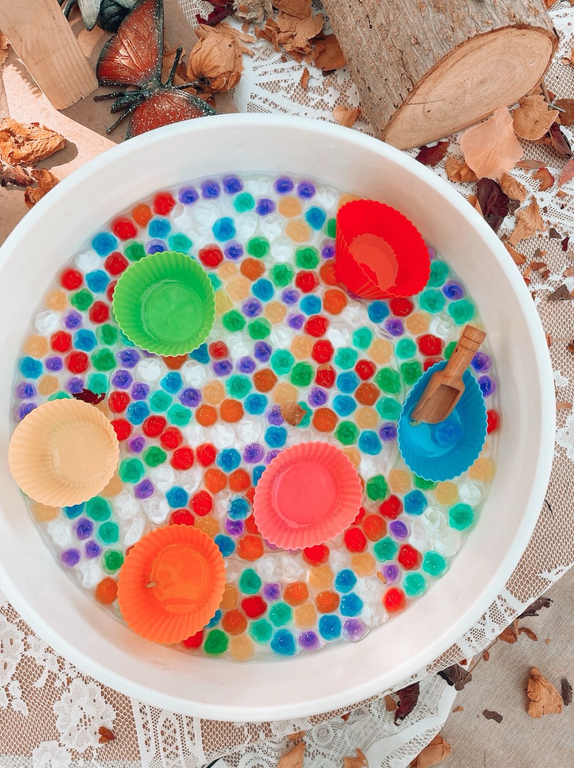 Rainbow Sorting Splash - Water Beads Sensory Tray Set