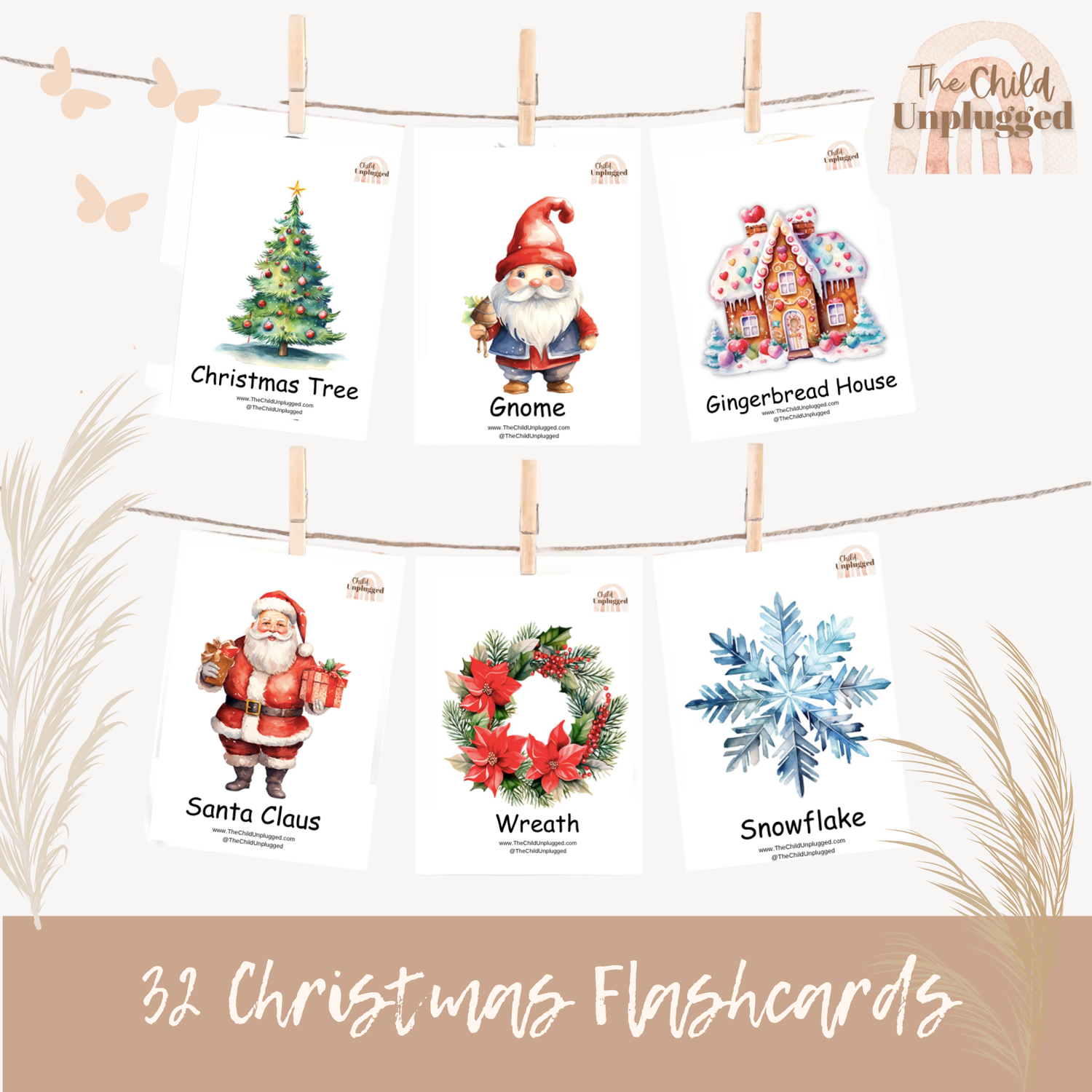 Flashcards - Christmas Learning cards : Pack of 32