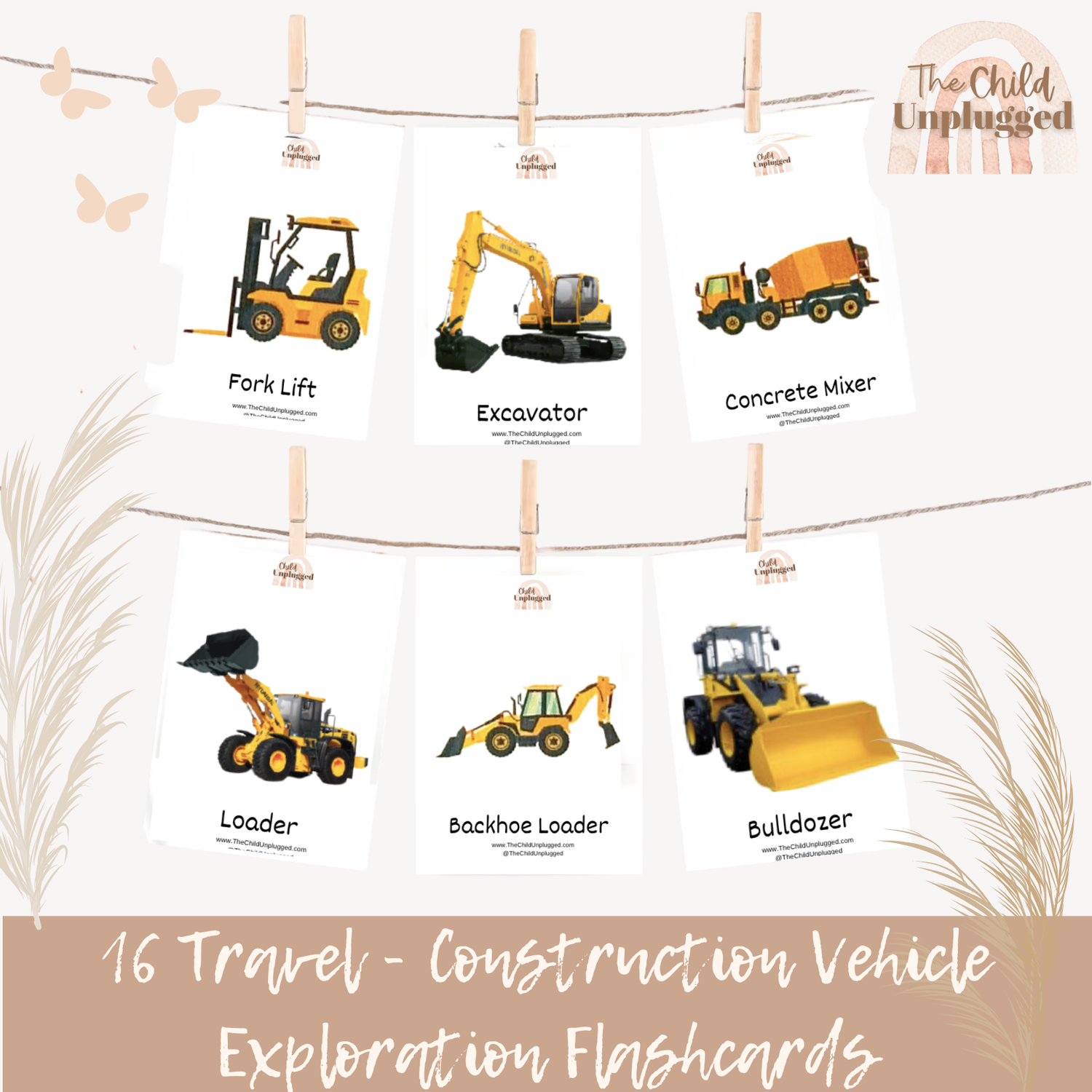 Downloads: Construction Vehicle Exploration Cards-8 Pages