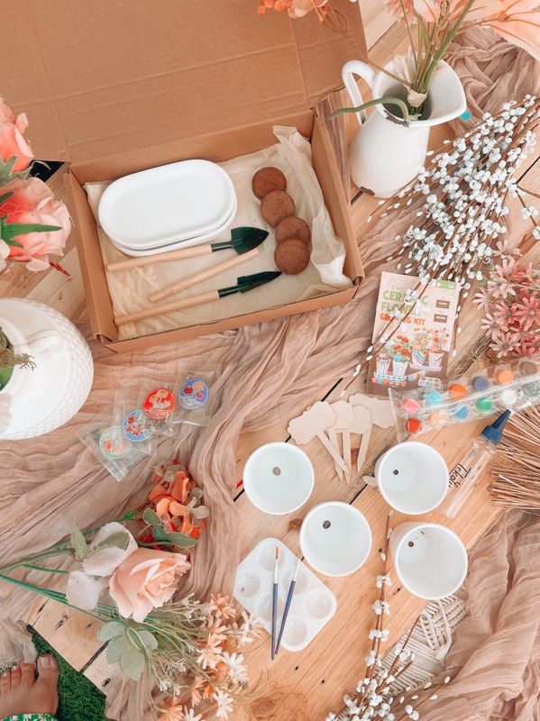 Paint &amp; Plant Ceramic Flower Gardening Activity Box