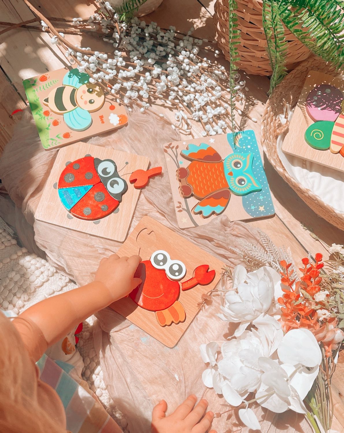 Wooden Animal Puzzles Activity Box - 6-Pack