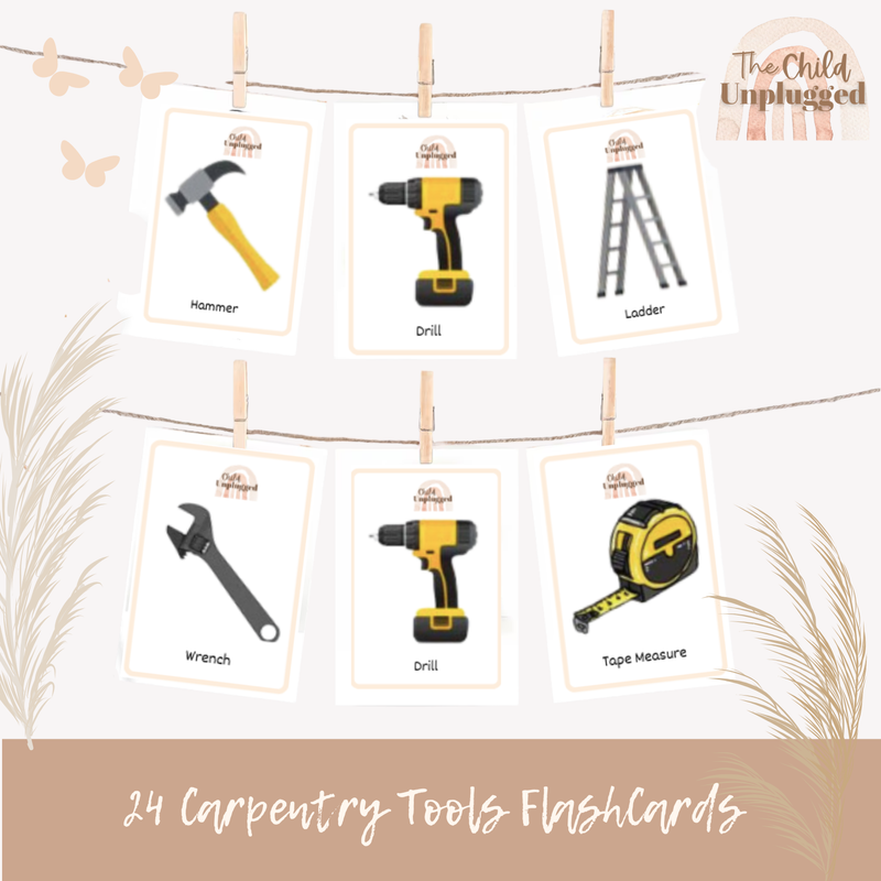 Carpentry Tools Flashcards : Pack of 24