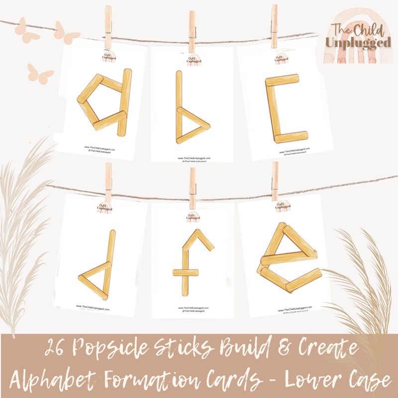 Popsicle Sticks Build &amp; Create Alphabet Formation Cards - Lower Case