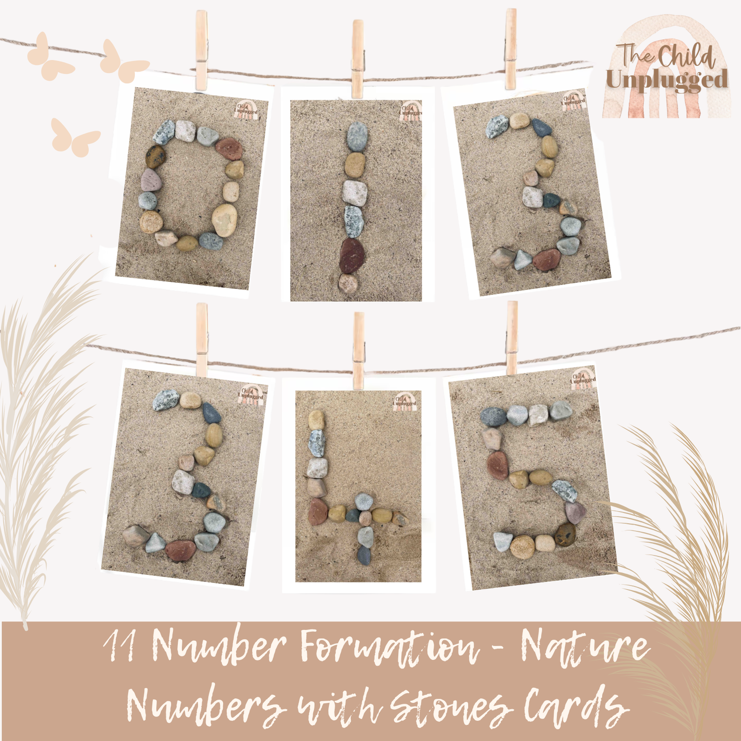 Nature Numbers with Stones Cards