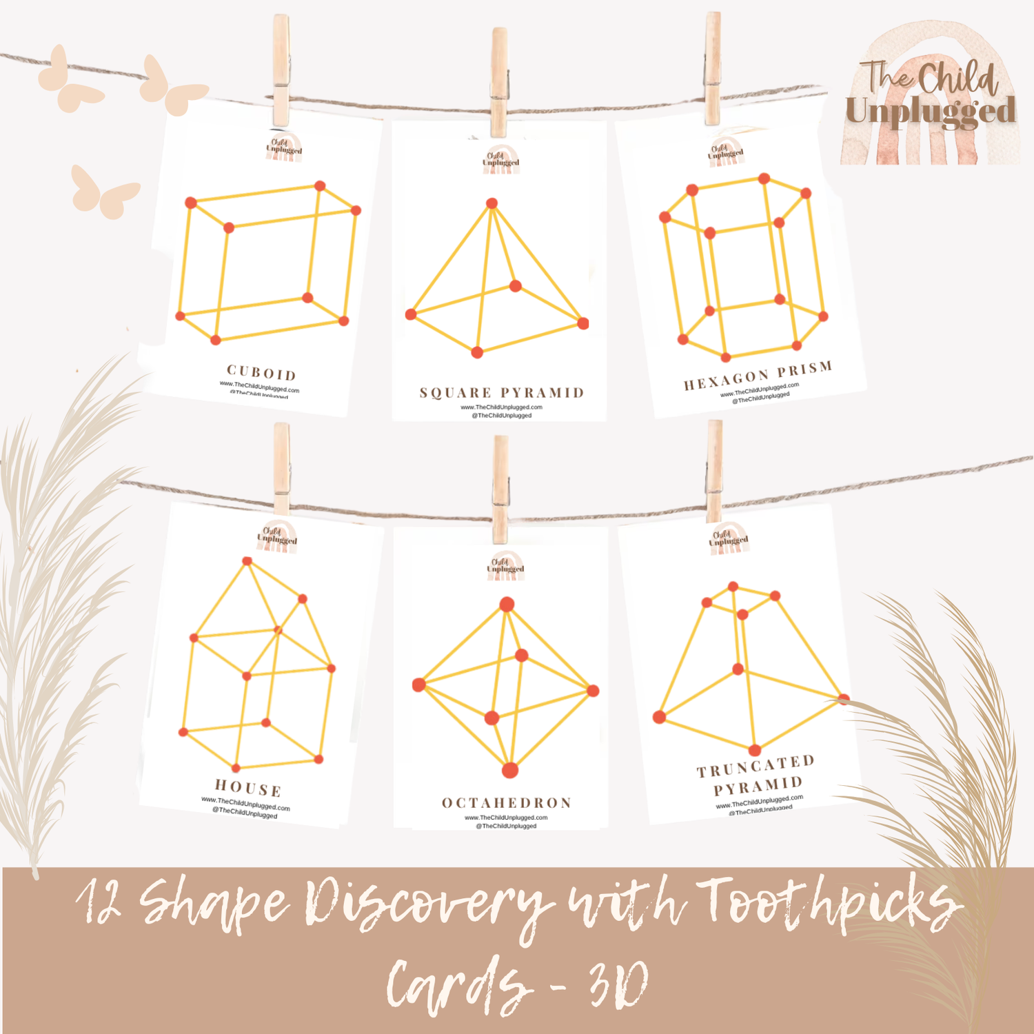 Downloads: Shape Discovery with Toothpicks Cards - 3D-Pack of 12