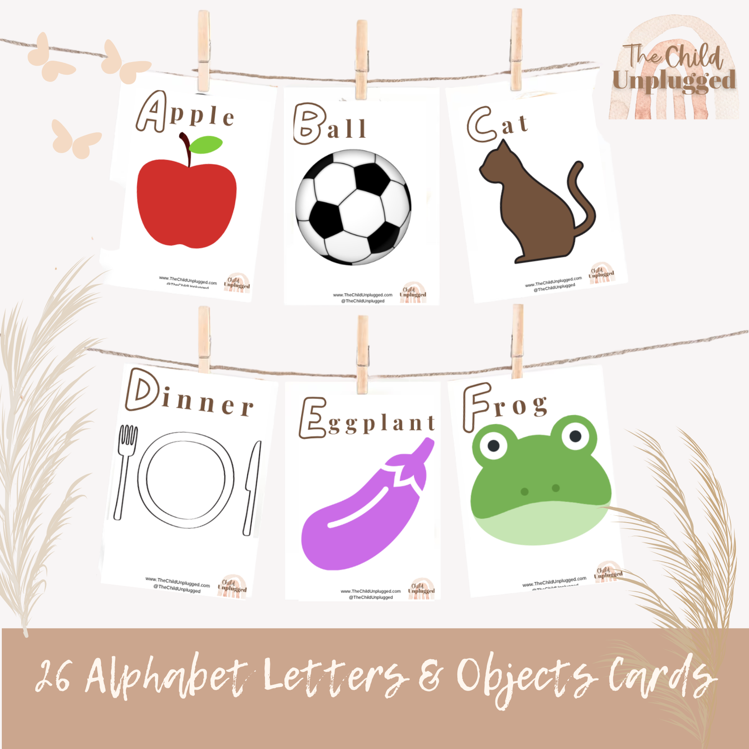 Download: Alphabet Letters &amp; Objects Cards-13 Pages