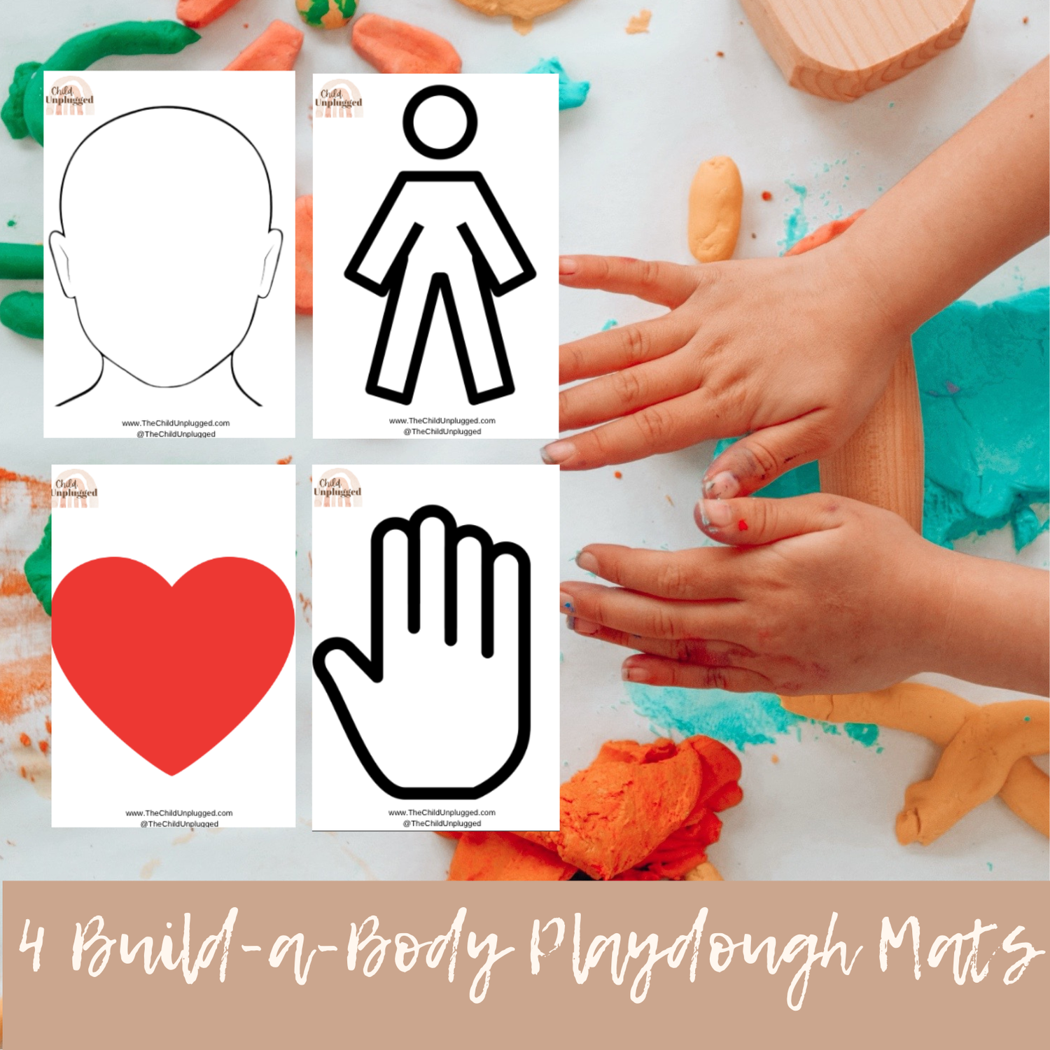 Download: Build-a-Body Playdough Mats-4 Designs