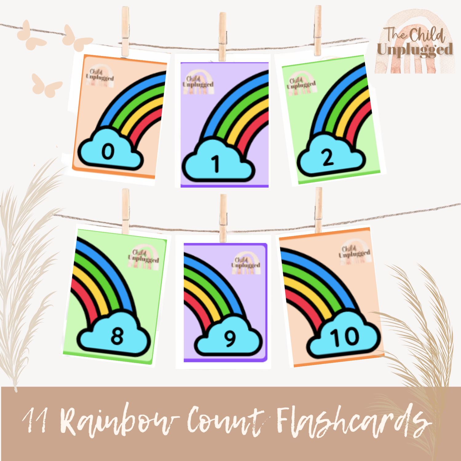 Downloads: Rainbow Count Cards-2 Pages