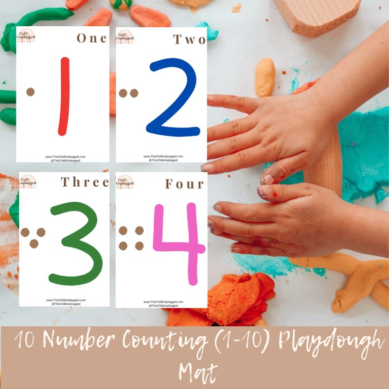 Download: Number Counting (1-10) Playdough Mat-10 Designs
