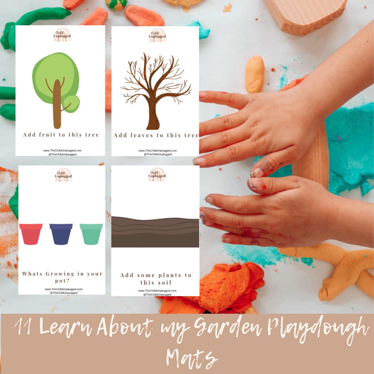 Downloads: Learn About my Garden Playdough Mats-11 Designs