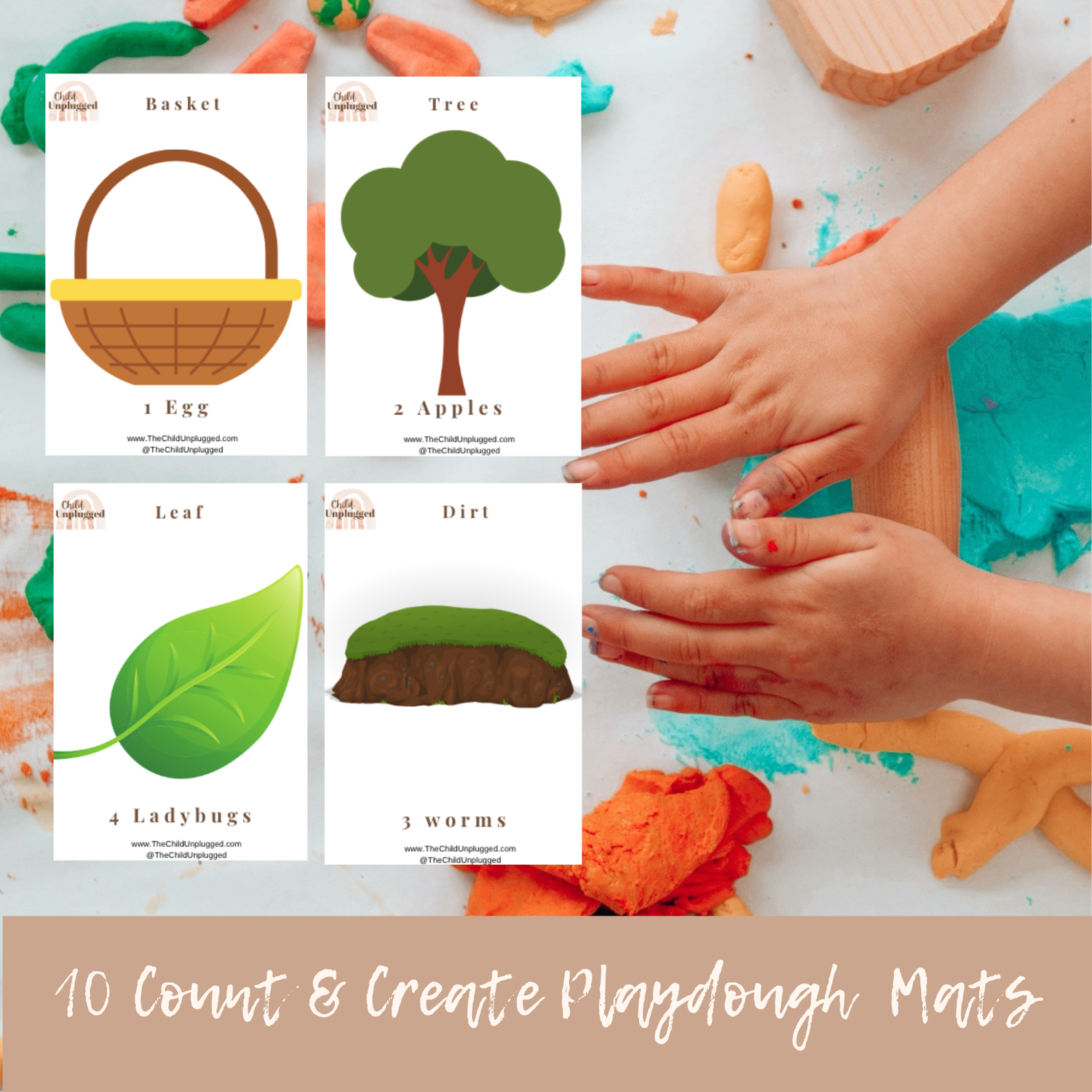Download: Count &amp; Create Playdough Mats-10 Designs