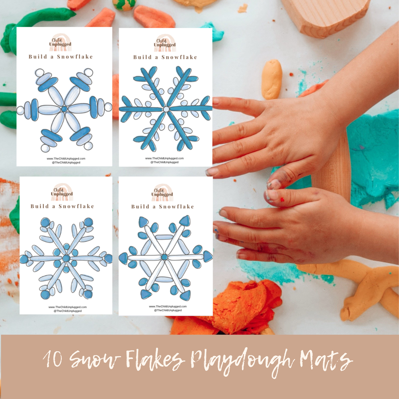 Downloads:Play Dough Mat-Snow Flakes-10 Designs