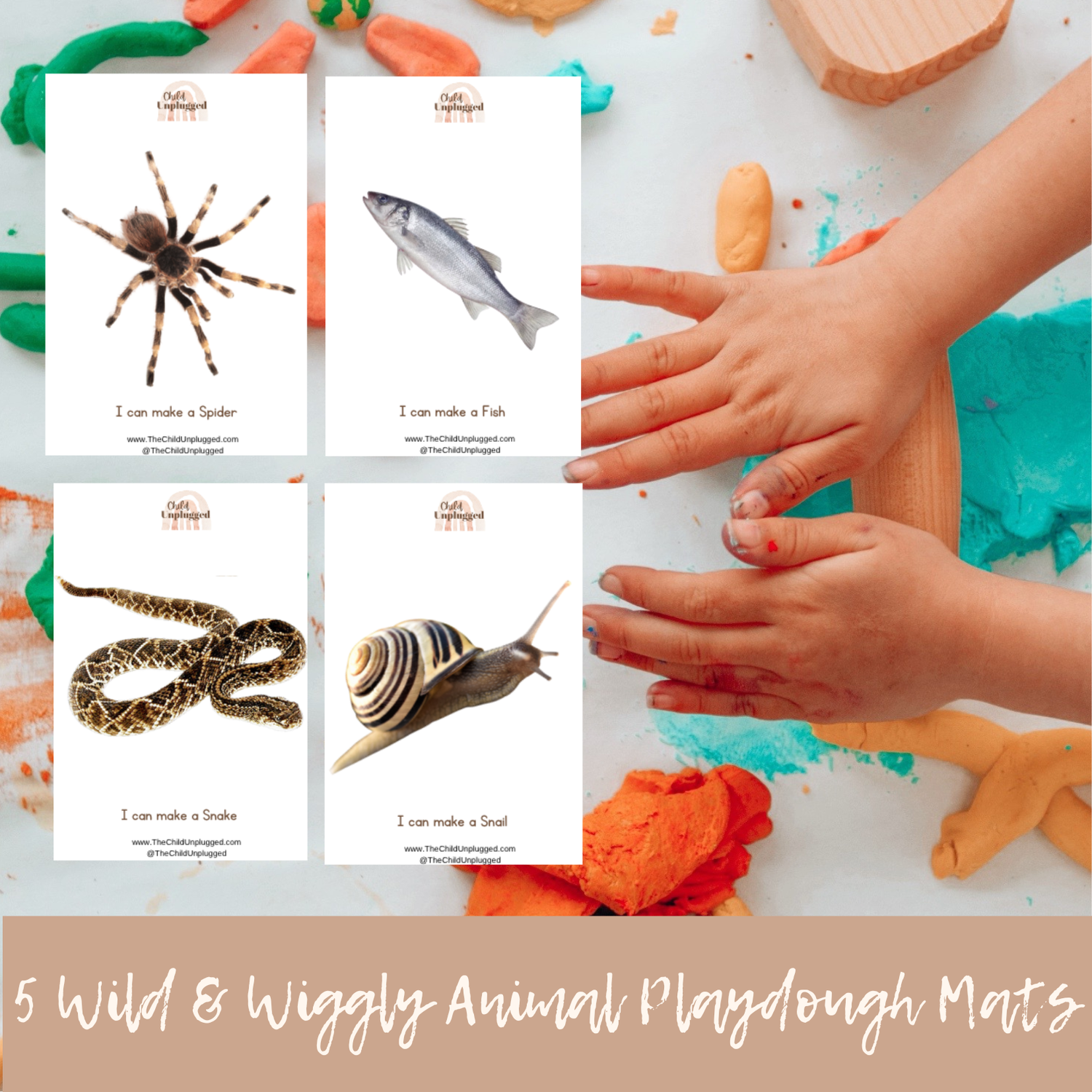 Download: Wild &amp; Wiggly Animal Playdough Mats-7 Designs