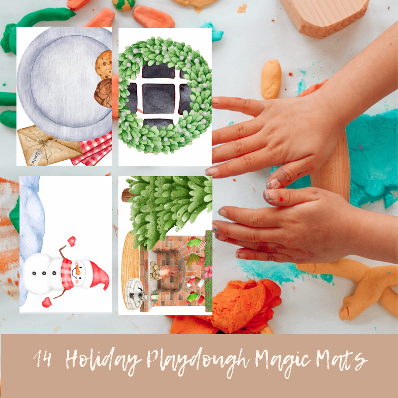 Downloads:Play Dough Mat-Holiday Playdough Magic-14 Designs