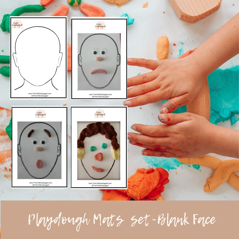 Downloads: Playdough Mat Set - Blank Face-8 designs