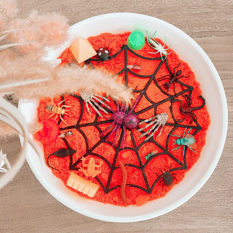 Creepy Crawly Halloween-Moon Sand Based Sensory Tray &amp; Set
