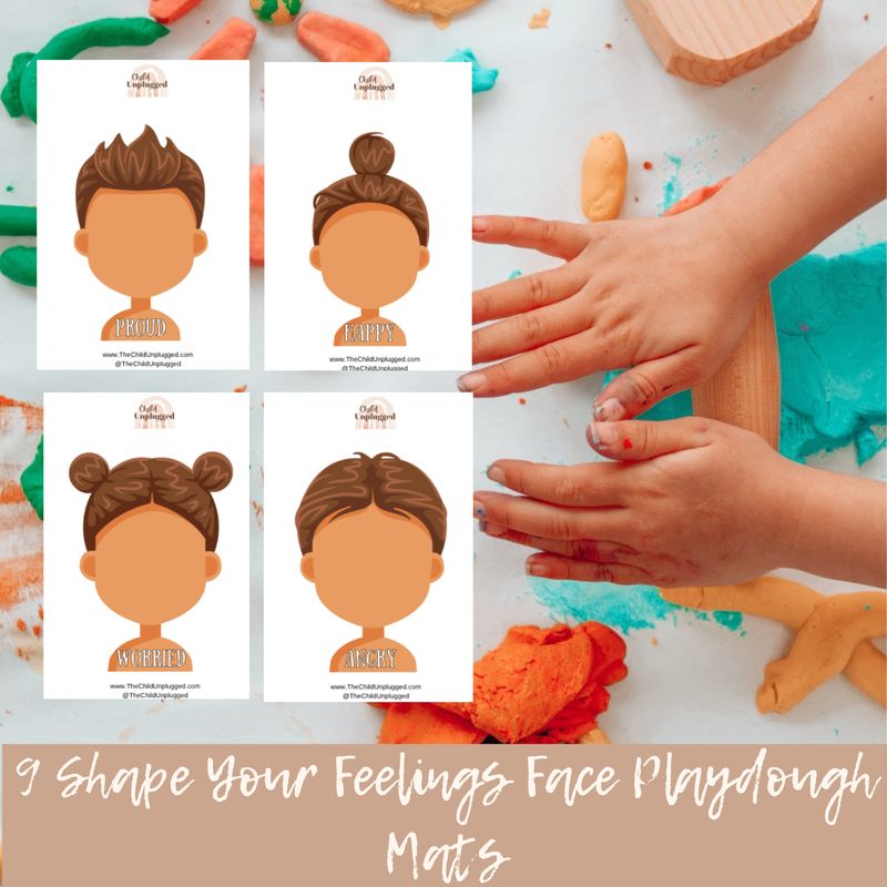 Shape Your Feelings Face Playdough Mats