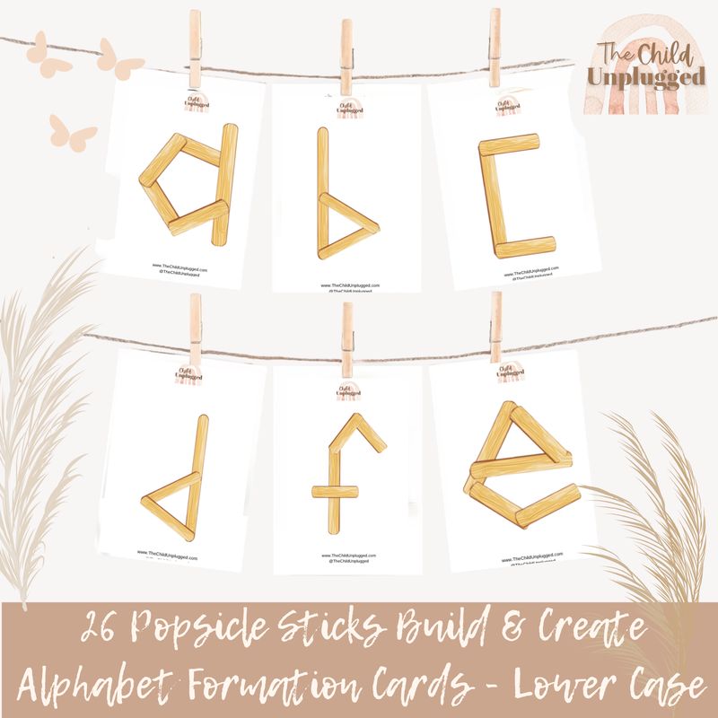 Download: Popsicle Sticks Build &amp; Create Alphabet Formation Cards - Lower Case-13 Pages