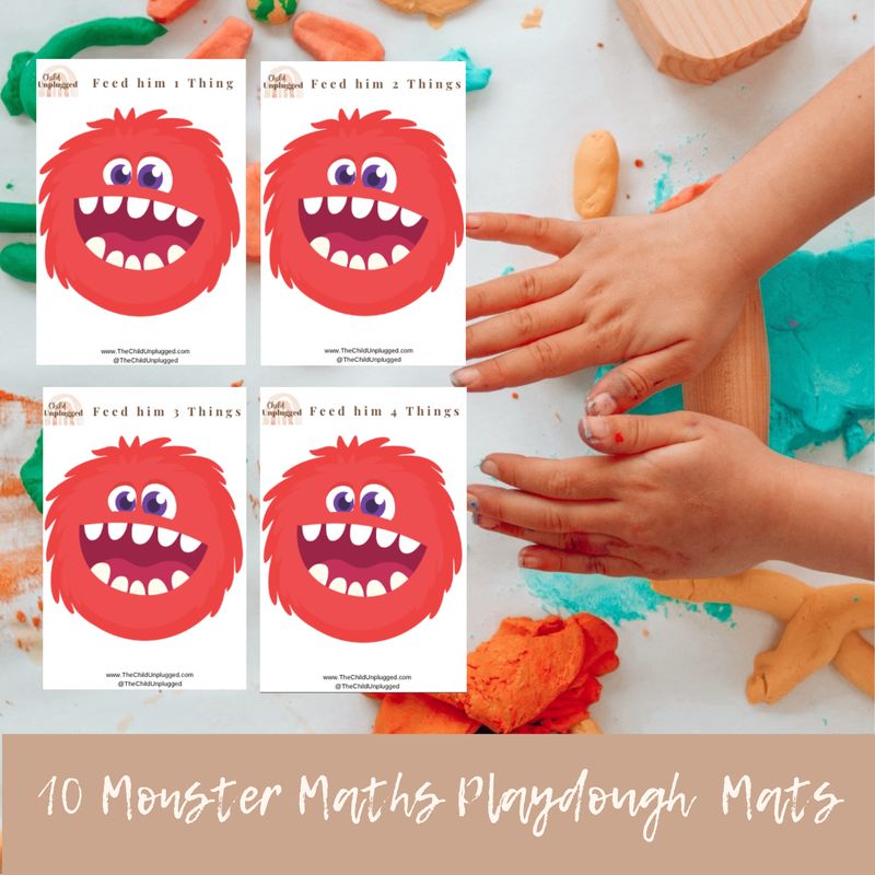 Mats: Feed The Monster (1-10) Playdough Mats