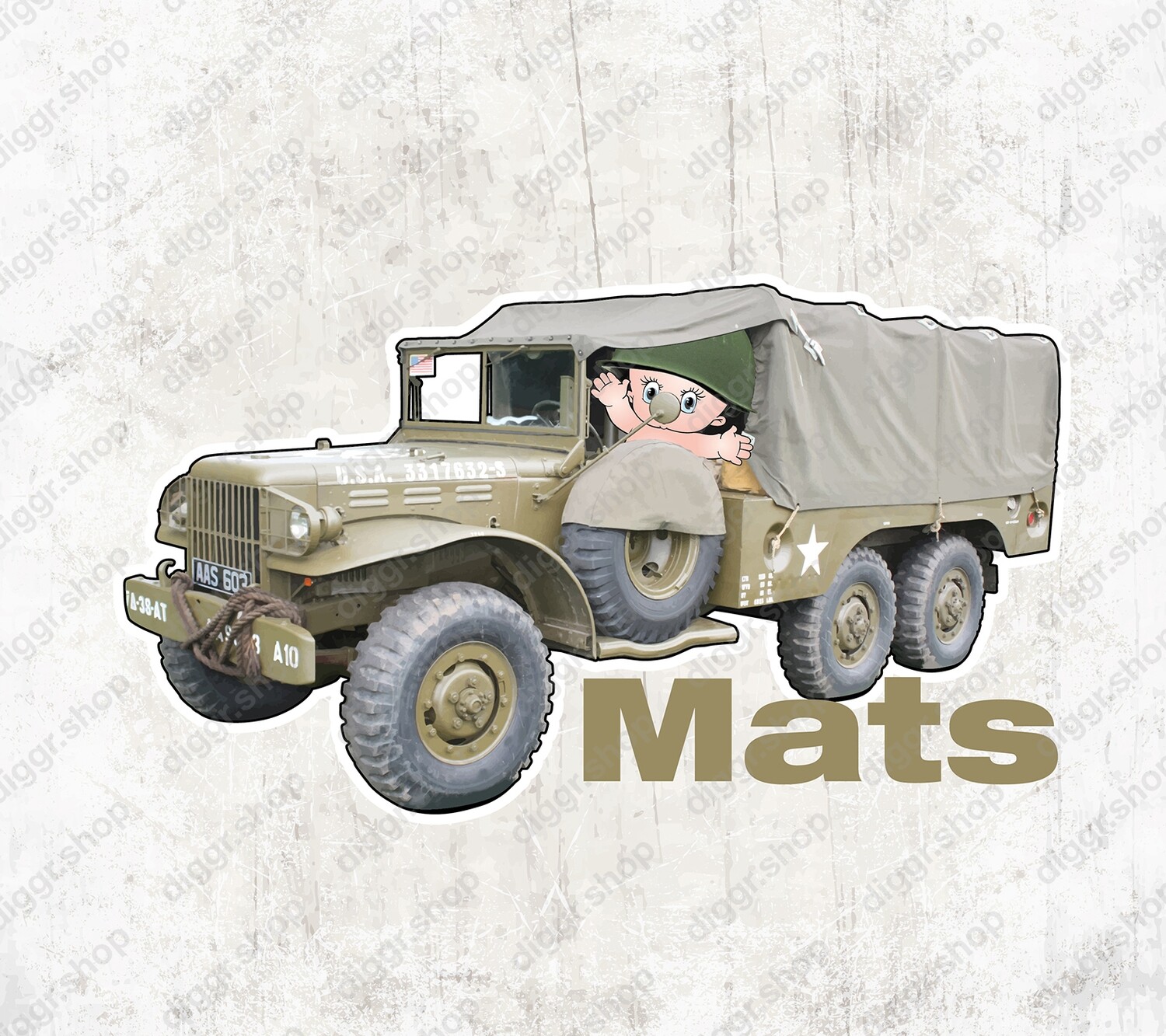 Geboortekaartje US Army truck (2059)