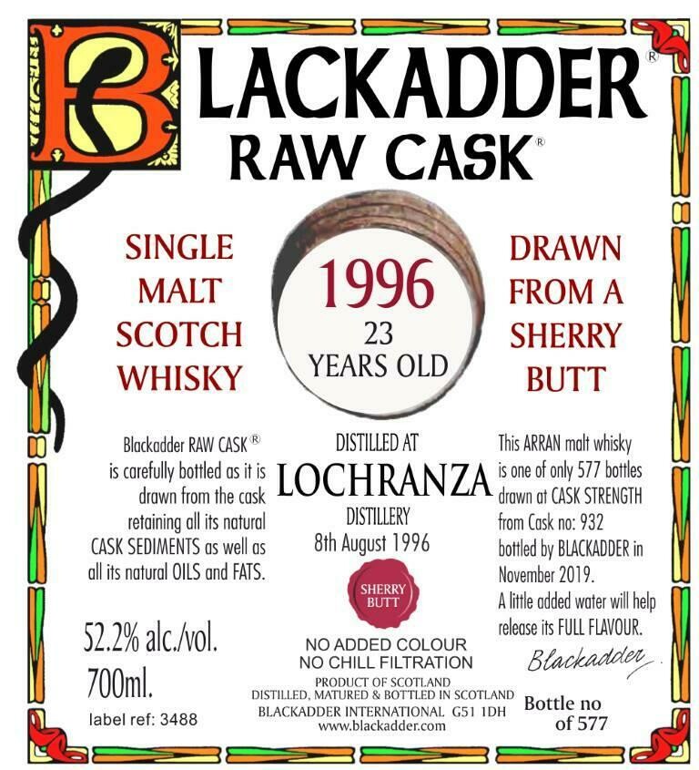 Lochranza 1996 Black Adder 23 Years old 52.2% 70CL