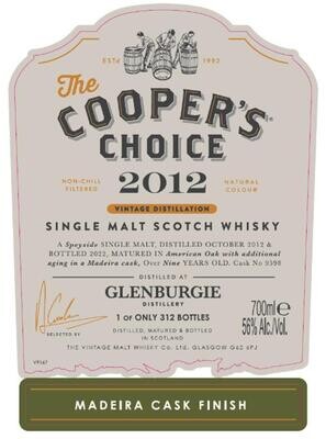 Glenburgie Madeira Cask Finish Cooper's Choice 2012 56% 70CL