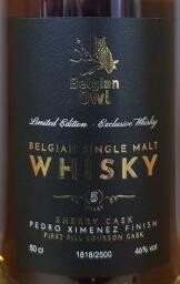 Belgian Owl Limited Edition 5 Years Sherry Cask Pedro Ximenez Finish 46% 50CL
