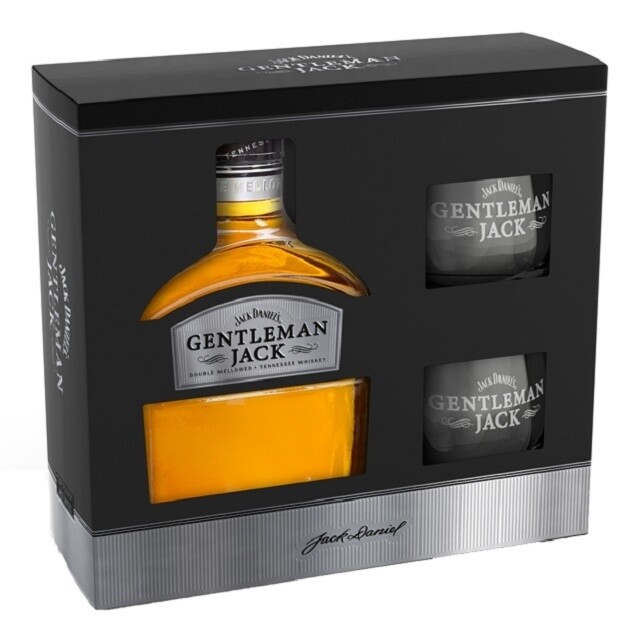 Jack Daniels Gentleman Jack Gift Box + 2 Glasses 40% 70Cl