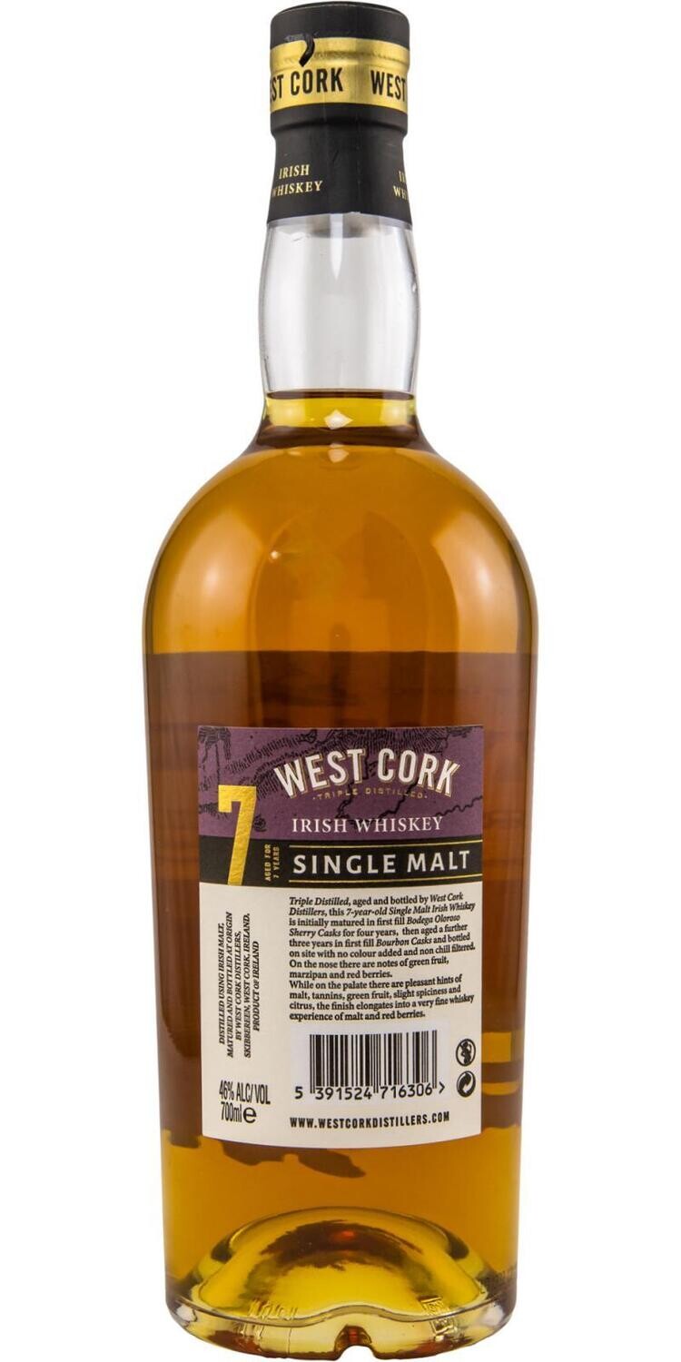 West Cork 7 Years Single Malt 46% 70Cl